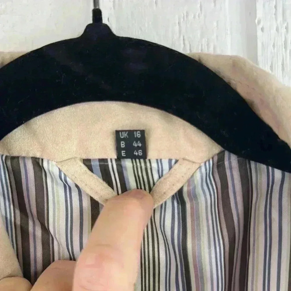 Ensign Collection Men’s Faux Suede Stripe Lined Zip up Snap up jacket Size 42/L - Picture 8 of 13